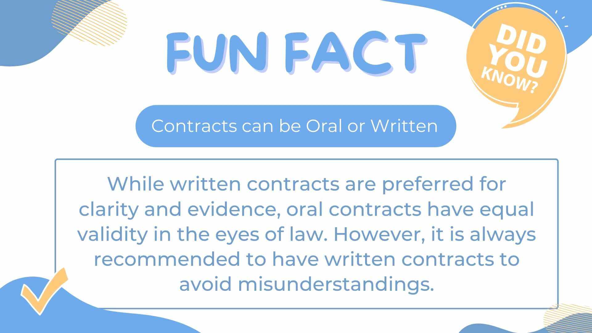 should contract be oral or written